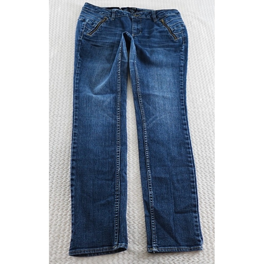 Ana A New Approach Womens Denim Blue Jeans Stretch High Rise  Leg Size 12